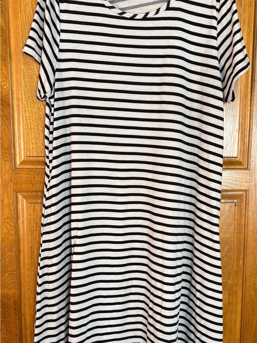 LuLaRoe Black and White Striped Midi Dress 2X
